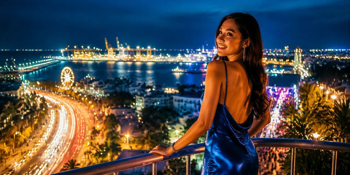 Không khí xổ số vào đêm ở Vũng Tàu với ánh đèn neon sinh động